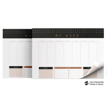 Bloco Planner Semanal A4 – Linha Noir
